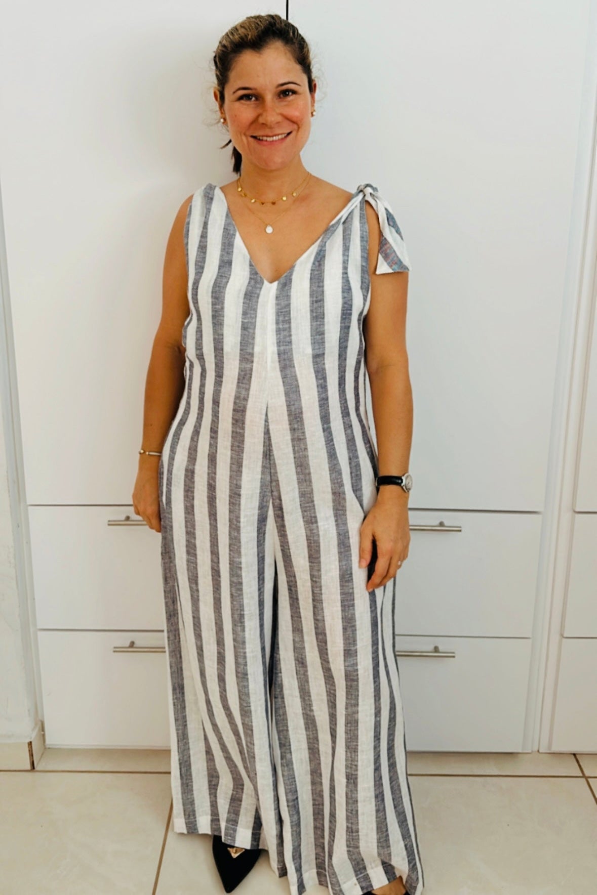 Nautica Navy Linen Jumpsuit🛍️