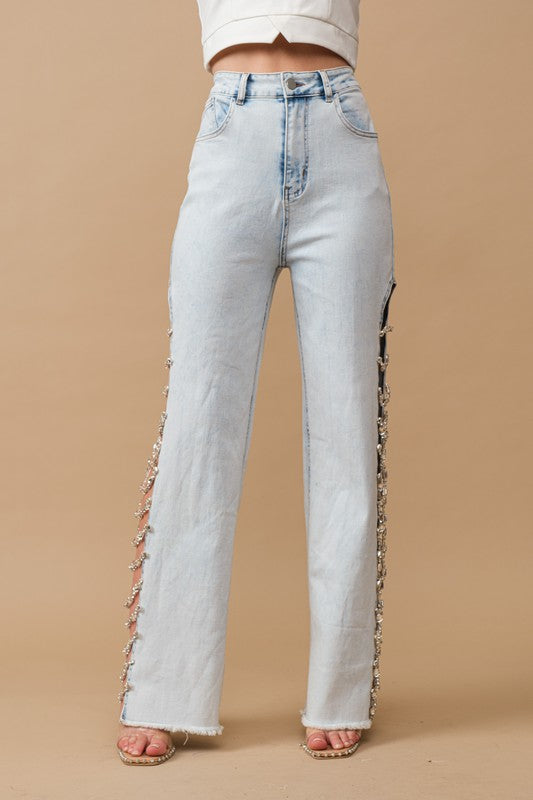 Jewel Trim Denim Jeans