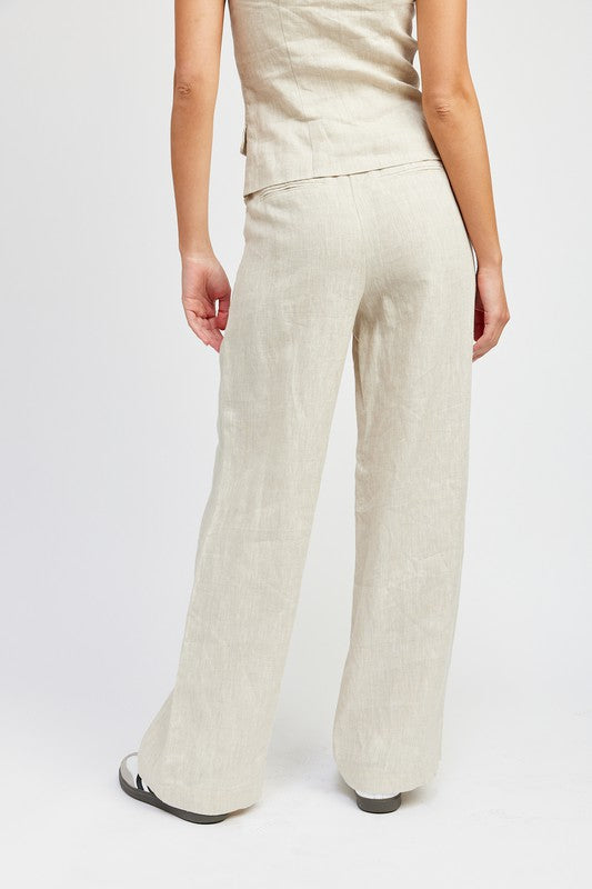 Linen Pleated Pants