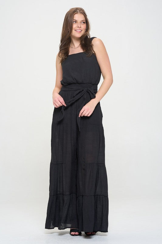 Tiered Jumpsuit-Plus