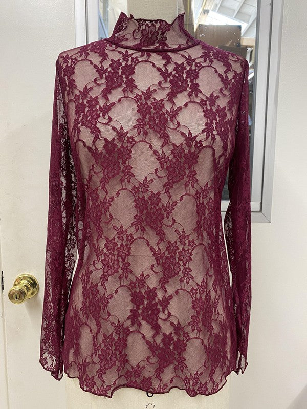 Floral Lace Top - Plus