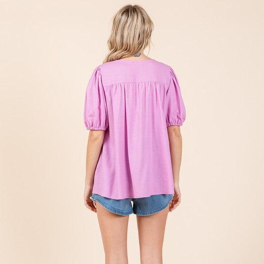 Piping Detail Babydoll Top