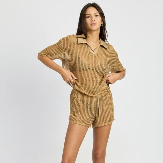Crochet Style Lounge Shorts