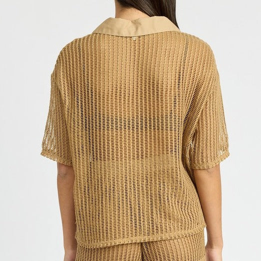 Crochet Style Lounge Shirt