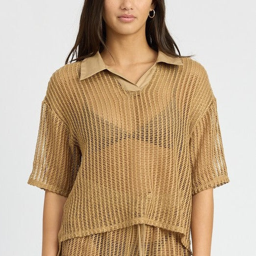 Crochet Style Lounge Shirt