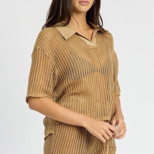 Crochet Style Lounge Shirt