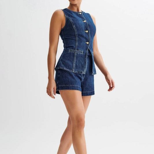 Lilly's Denim Vest and Shorts
