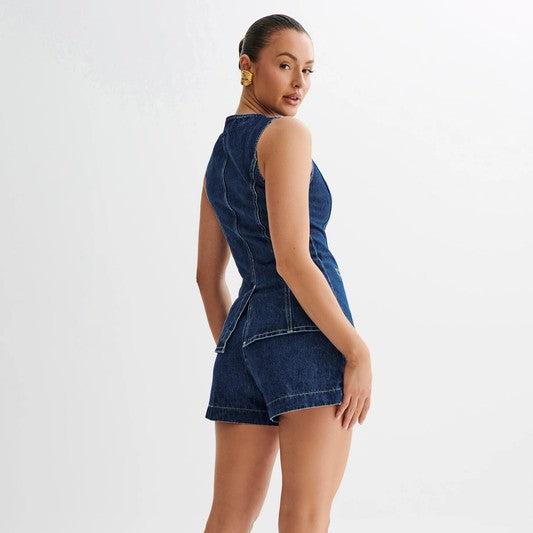 Lilly's Denim Vest and Shorts
