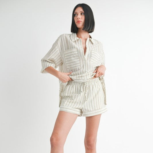 Nautical Breeze Striped Shorts