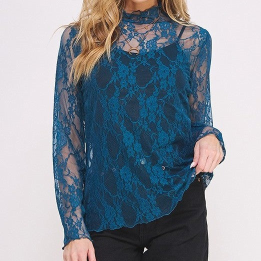 Floral Lace Top - Plus