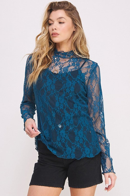 Floral Lace Top - Plus
