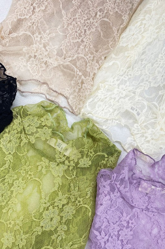 Floral Lace Top - Plus