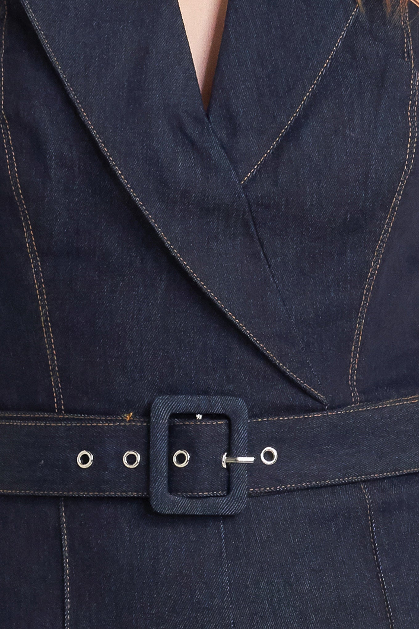 Tuxedo Denim Jumpsuit