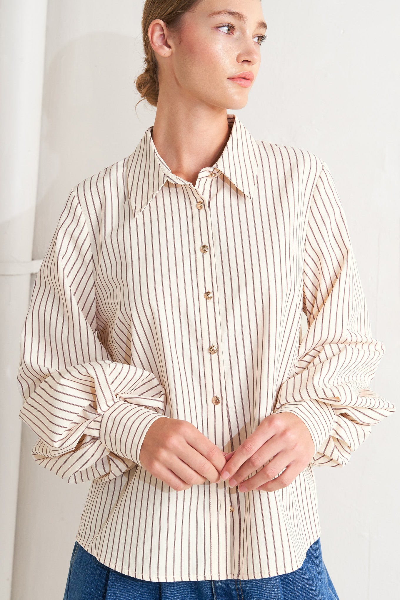 Classic Pinstripe Button Down Shirt