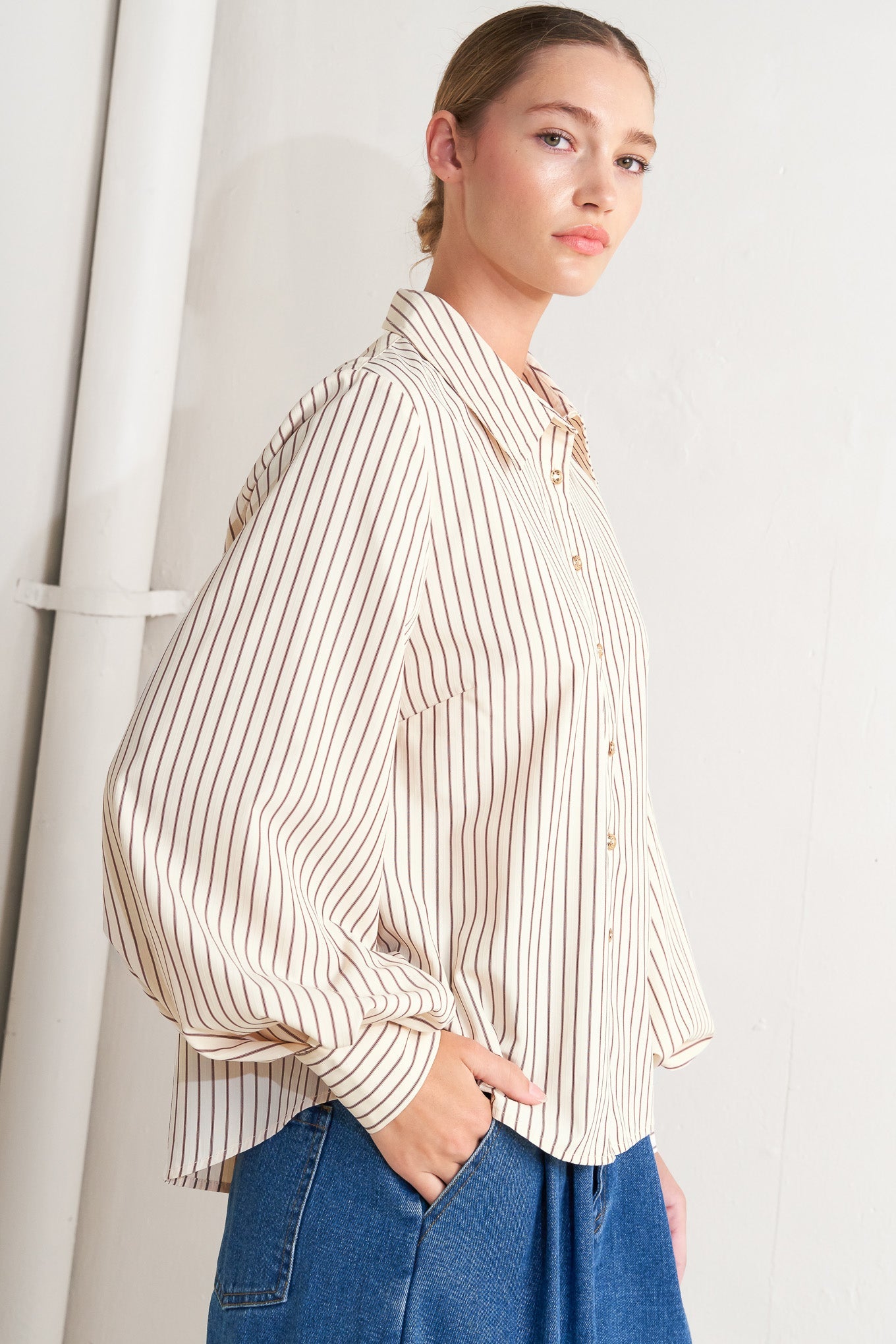 Classic Pinstripe Button Down Shirt