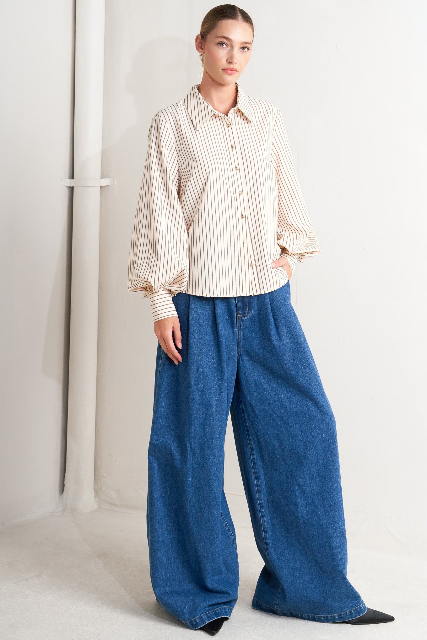 Classic Pinstripe Button Down Shirt