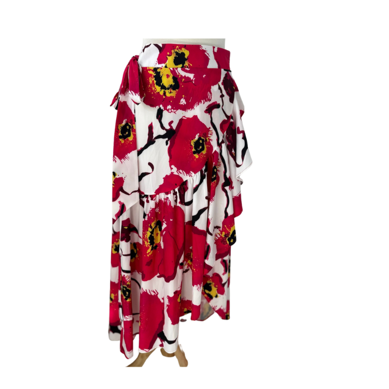 Wrap Skirt - Red Floral