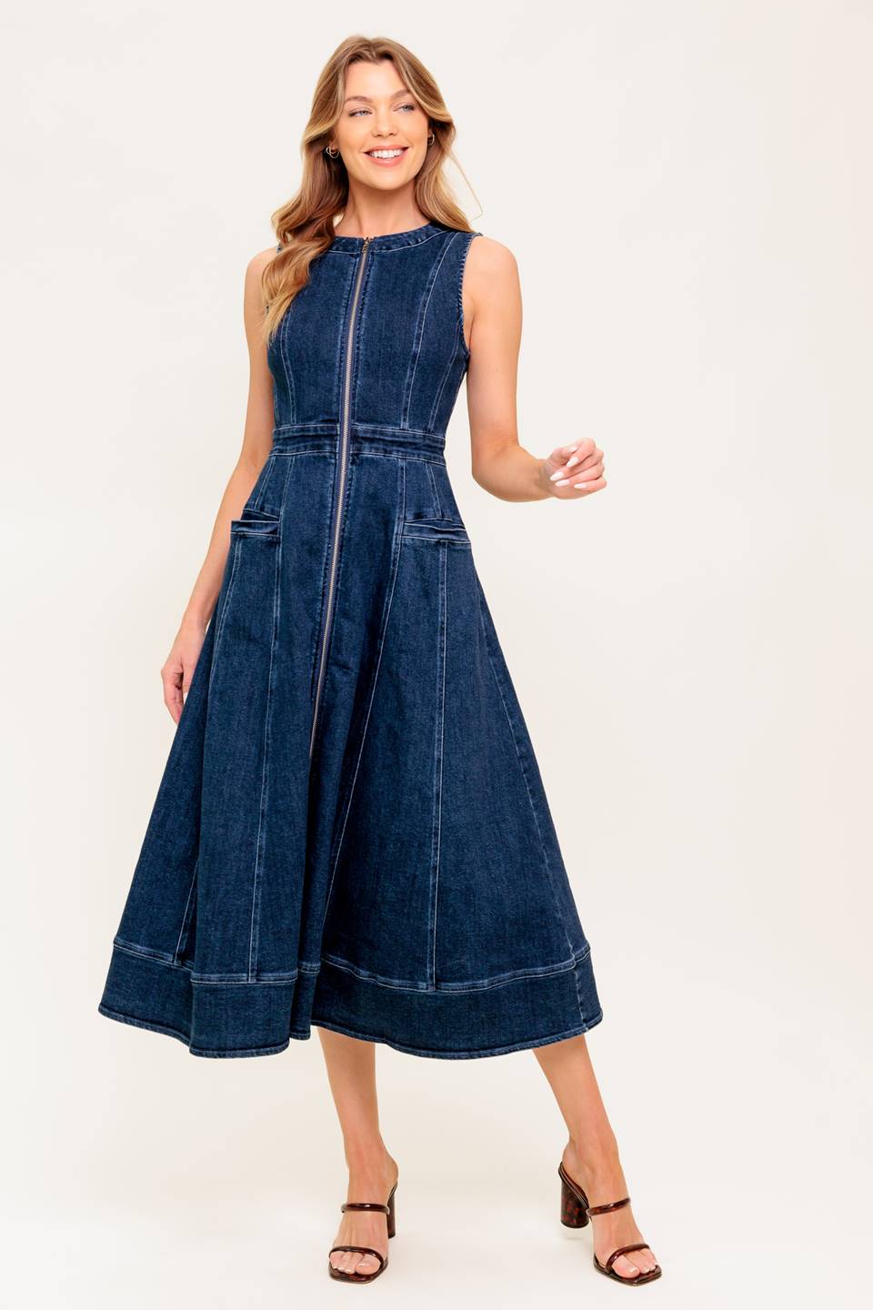 Sunday Brunch Denim Midi Dress