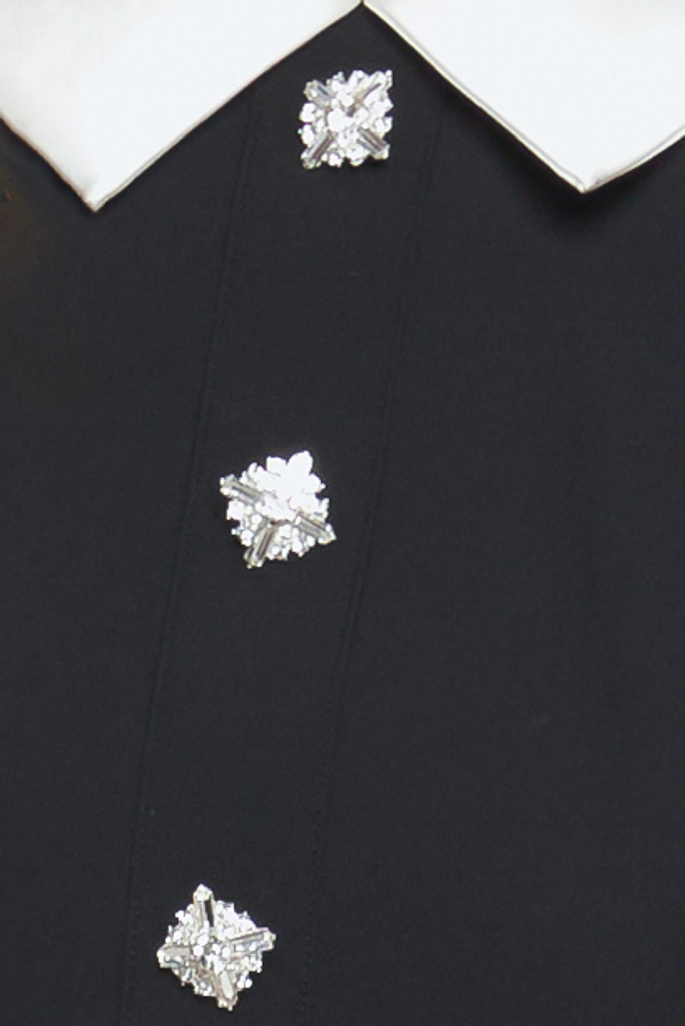 Crystal Button Collar Mini Dress