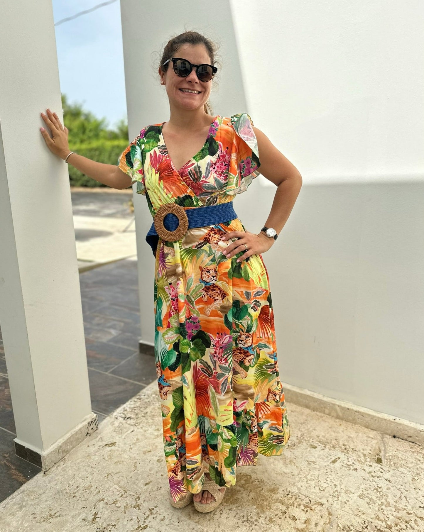 Tropical Flowers Maxi Dress