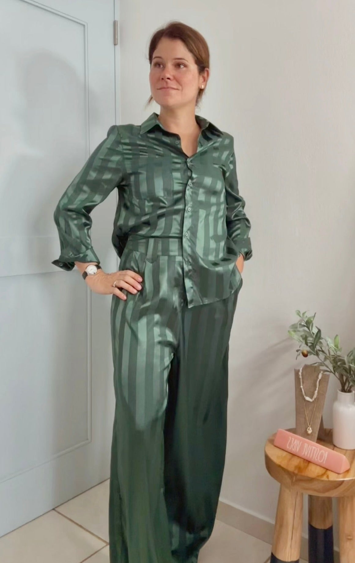 Xylo Green Satin Set