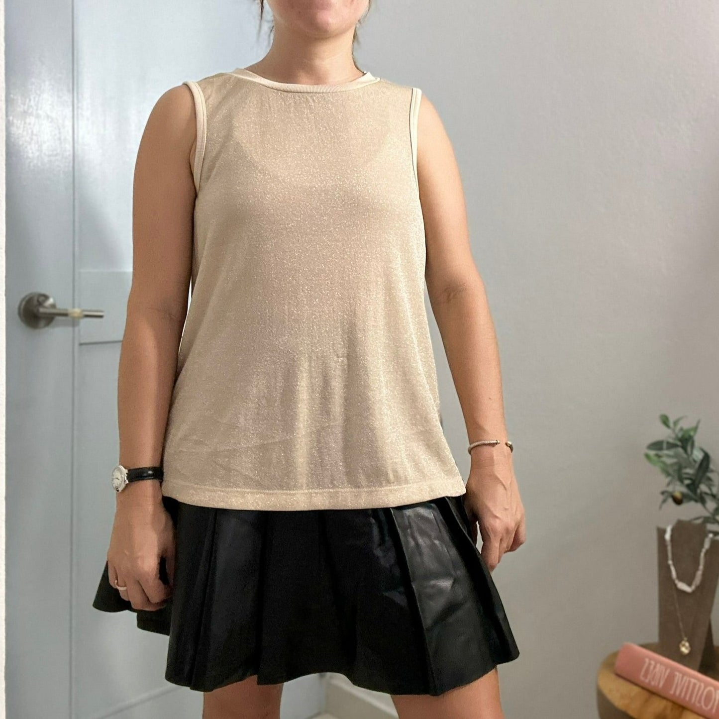 Gold Sleevles Top
