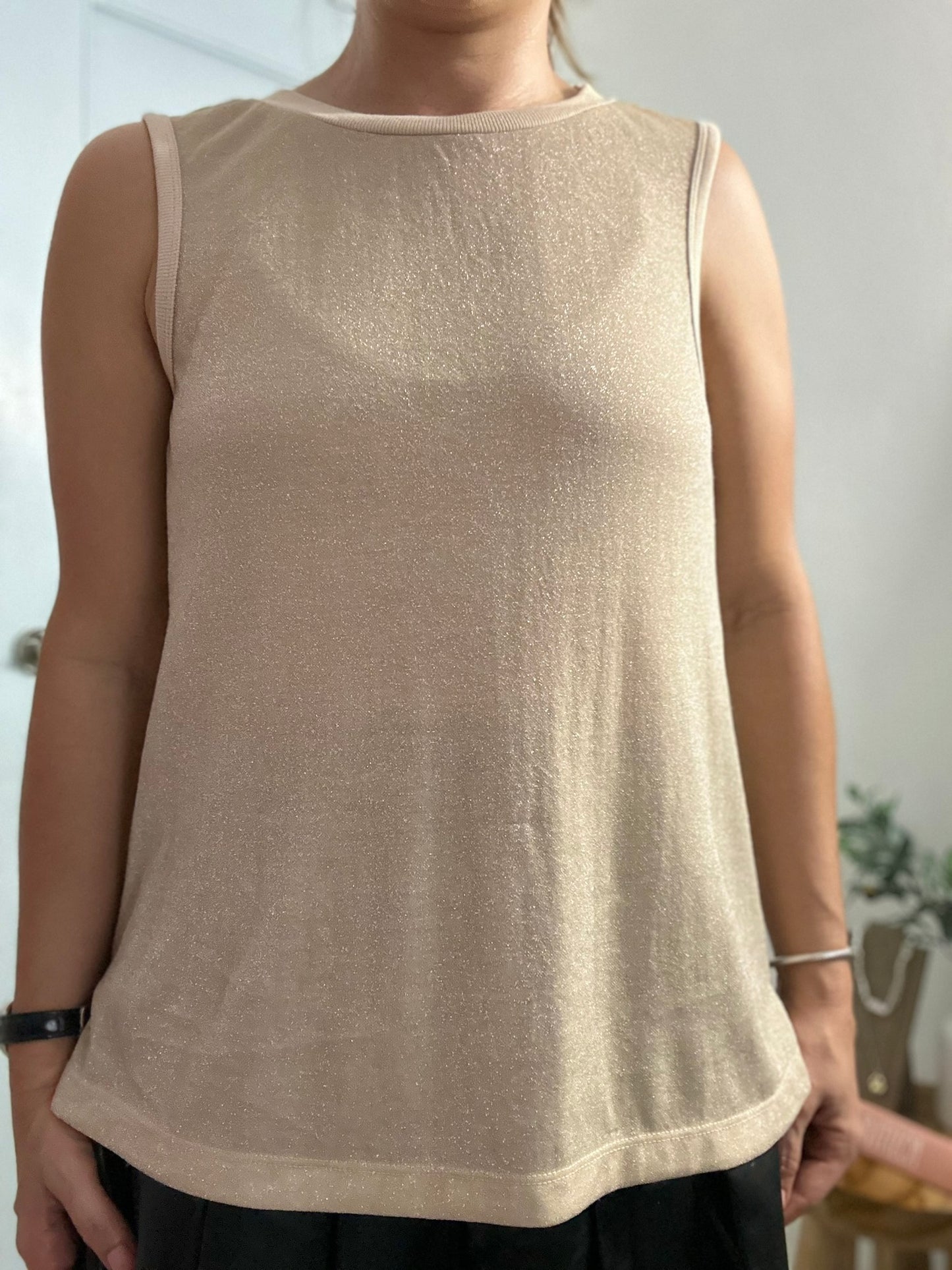 Gold Sleevles Top