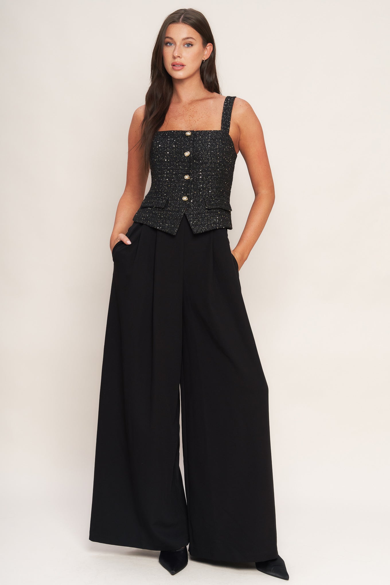 Midnight Tweed Jumpsuit