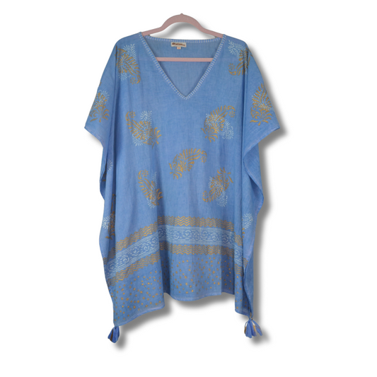 Tunic Cover-Up - Blue-Gold Details