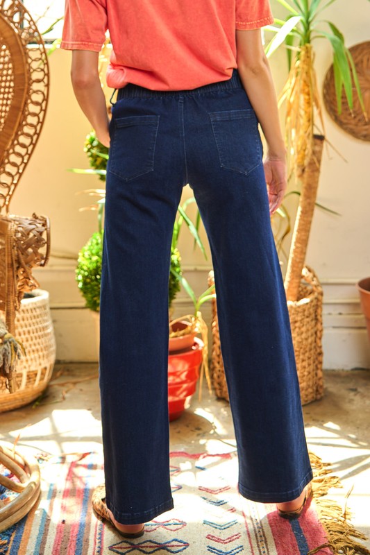 High Waisted Button Jeans