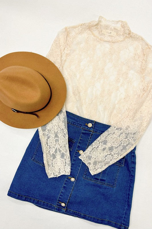 Floral Lace Top - Plus