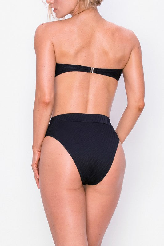 Rosa Bandeau Black Bikini
