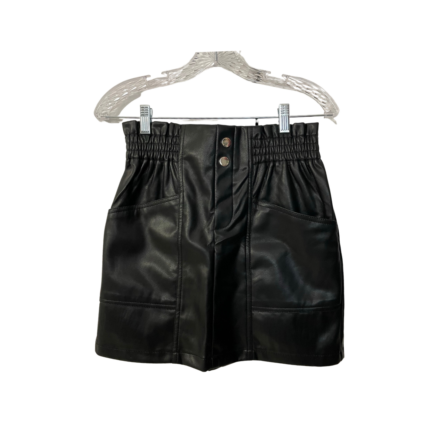 Black Leather High Waist Skirt