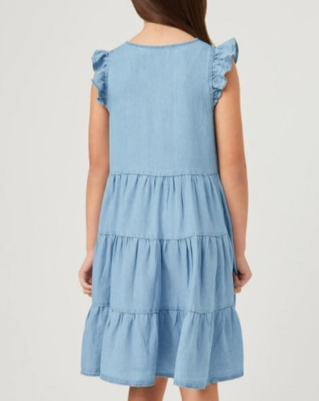 Martina's Denim Short Dress - Girl's