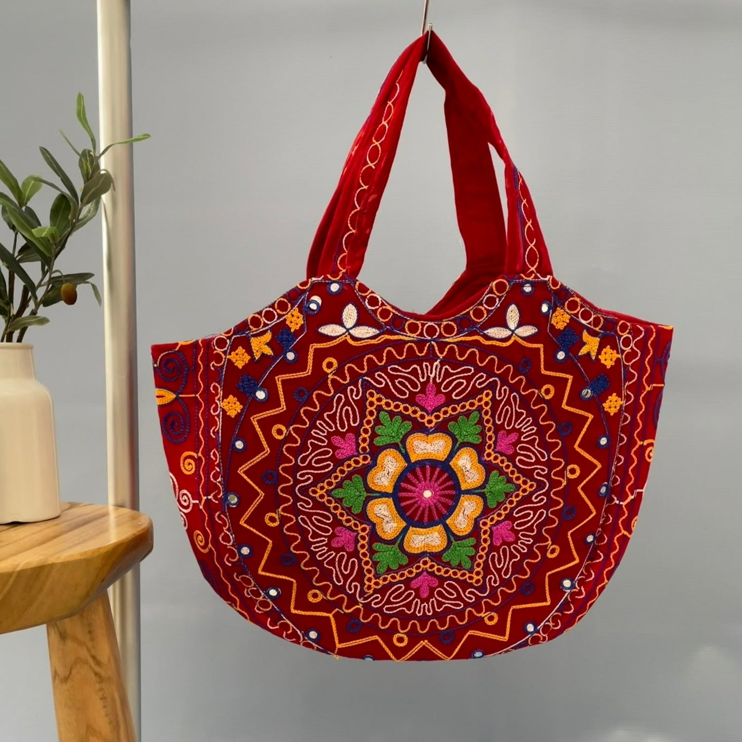 Embroidery Indian Tote Bag