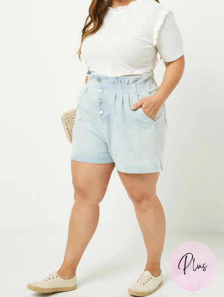 Abigail Pleated Denim Shorts