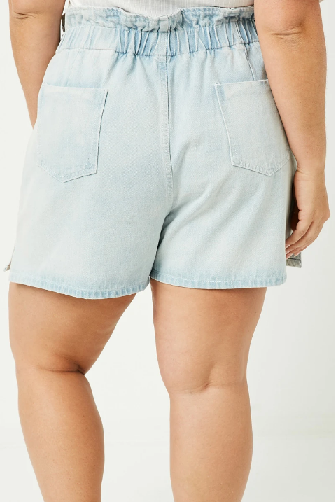 Abigail Pleated Denim Shorts
