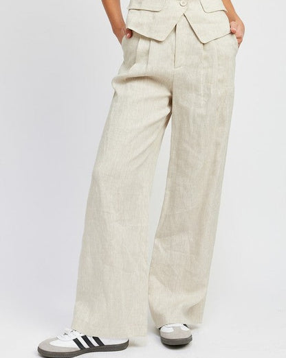 Linen Pleated Pants