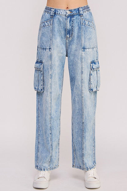 Denim Cargo Trousers