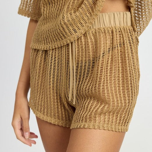 Crochet Style Lounge Shorts