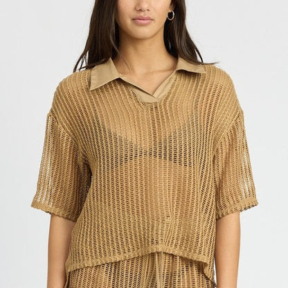 Crochet Style Lounge Shirt