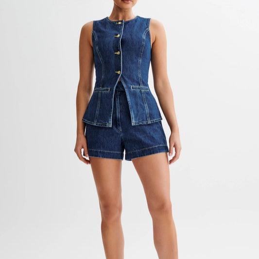 Lilly's Denim Vest and Shorts