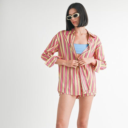 Sunrise Stripe Oversized Shirt