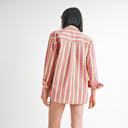 Sunrise Stripe Oversized Shirt