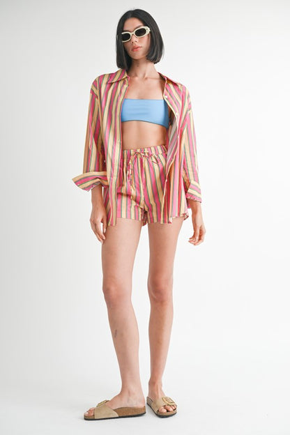 Sunrise Stripe Oversized Shirt