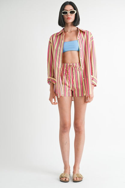 Sunrise Stripe Oversized Shirt