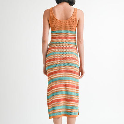 Sunset Hues Crochet Maxi Dress