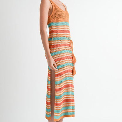 Sunset Hues Crochet Maxi Dress