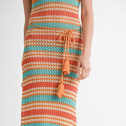 Sunset Hues Crochet Maxi Dress