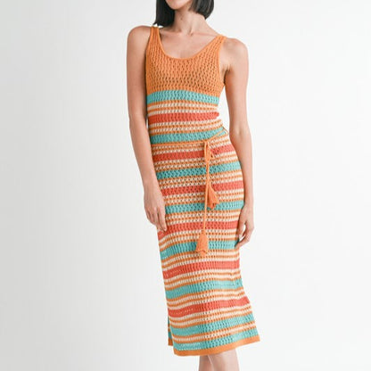 Sunset Hues Crochet Maxi Dress